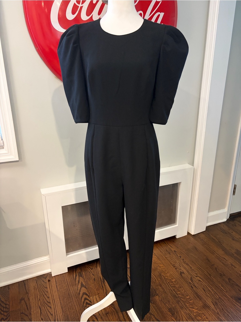 Black Halo Russo Puff & Split Sleeve Black Jumpsuit Size 10, EUC - Picture 12 of 13